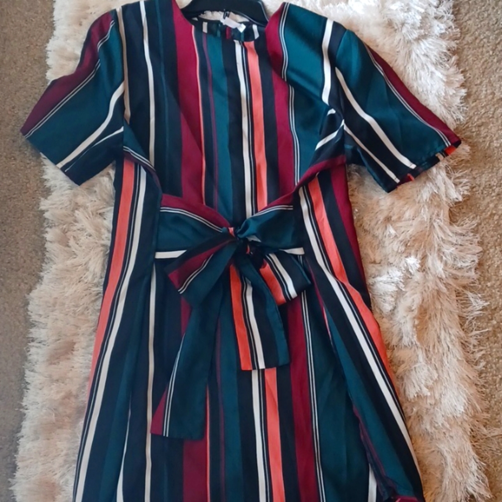 Multicolored Striped Tunic Dress